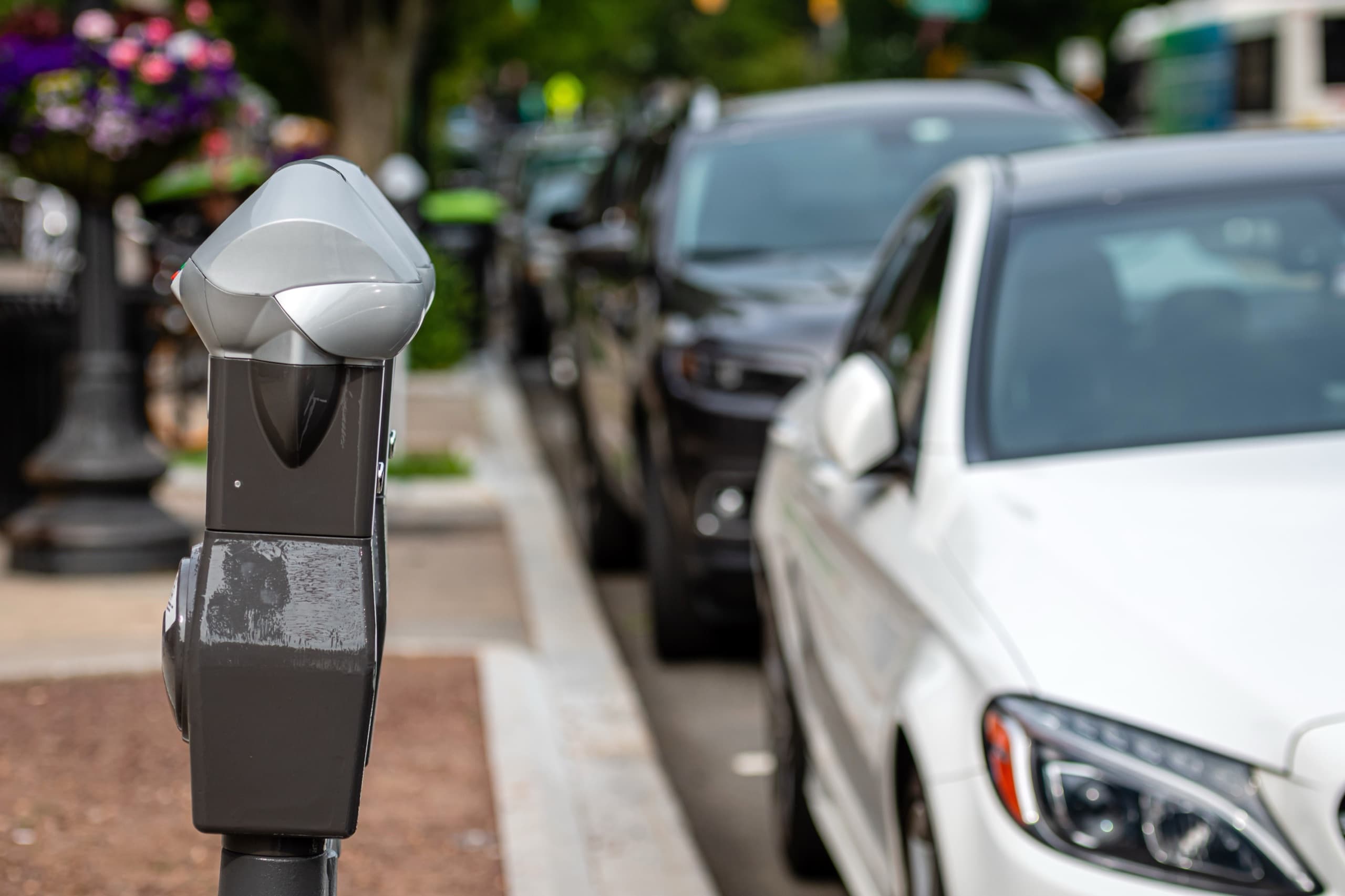 Parking enforcement on an urban street.