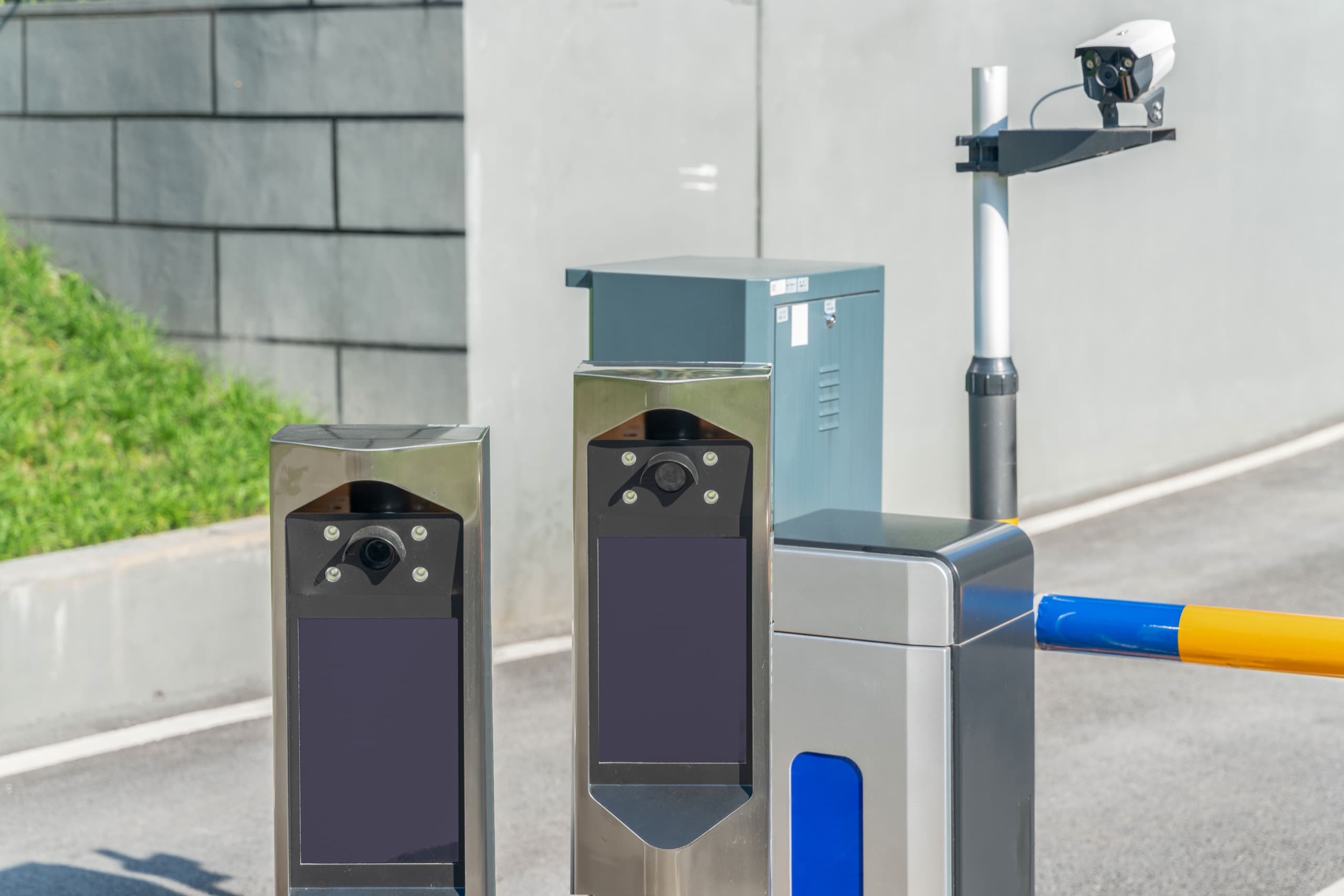 Automatic license plate recognition at a parking facility.