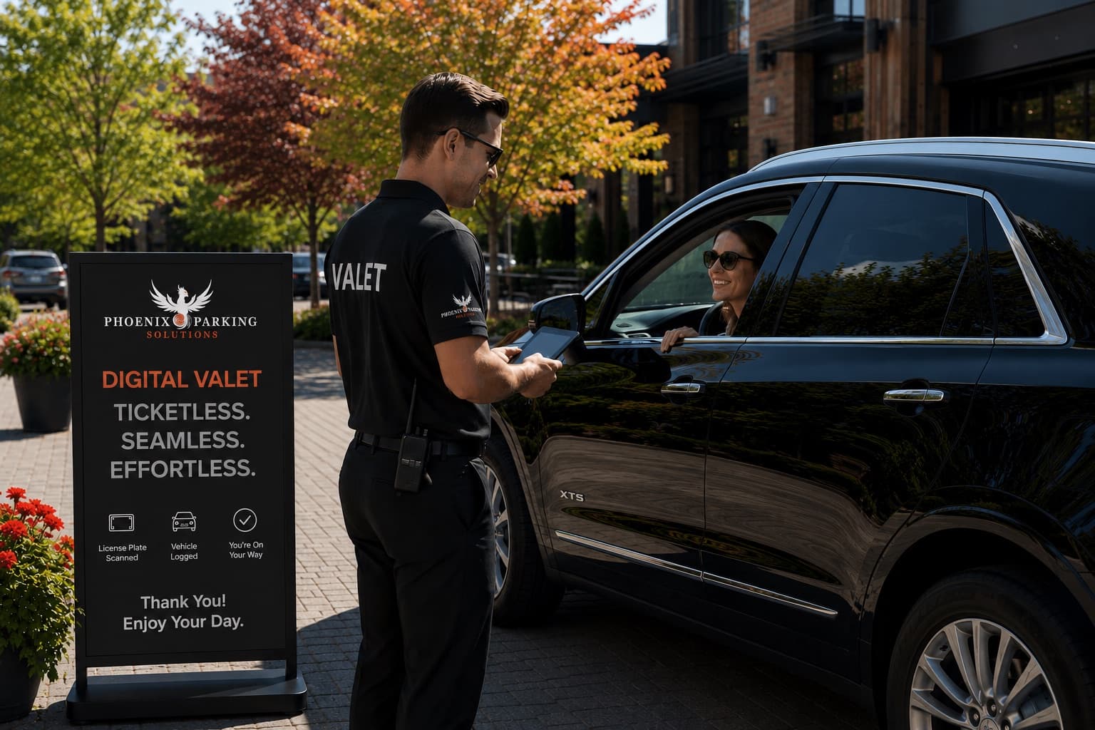 Digital valet parking service for requesting and tracking vehicles.