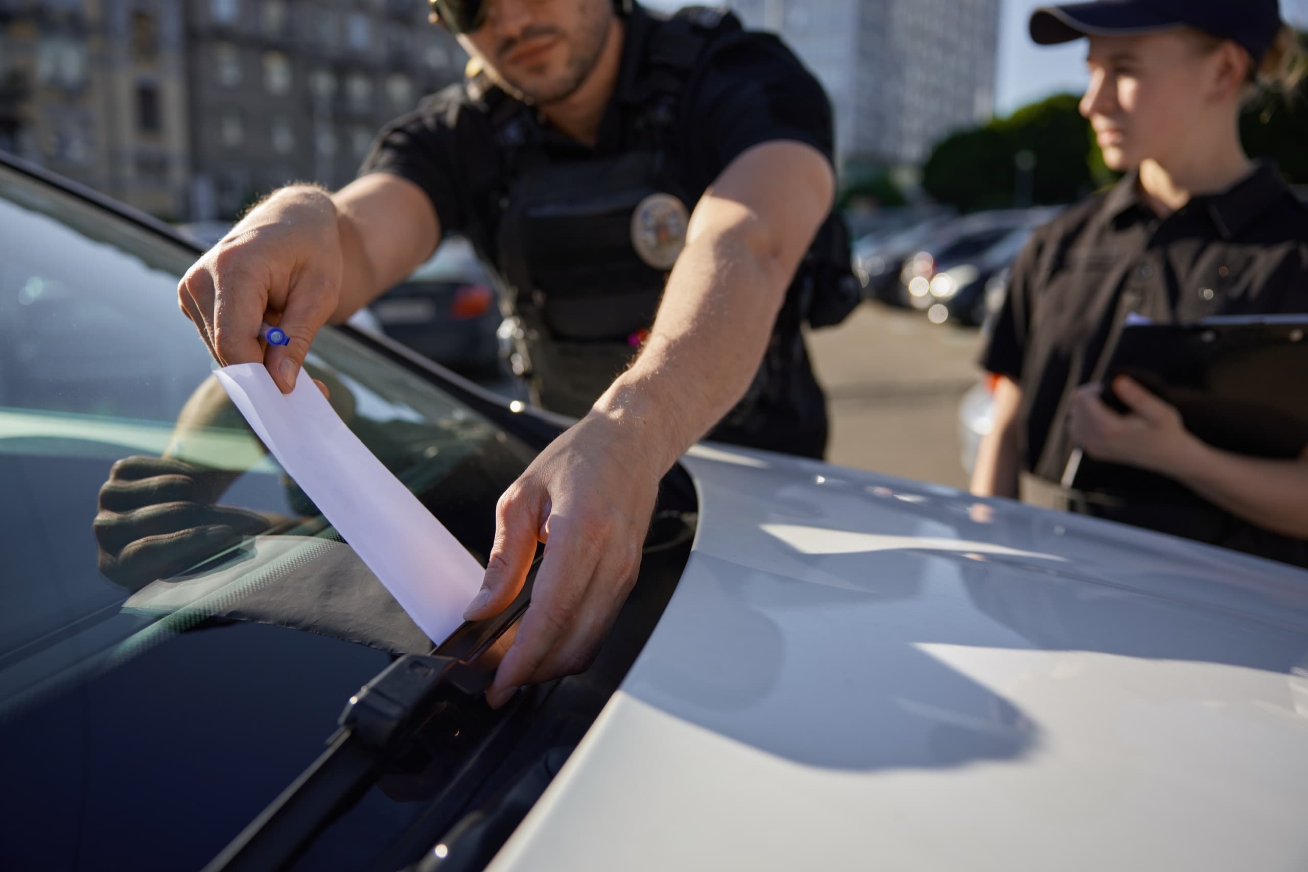 Parking enforcement officers monitoring compliance.