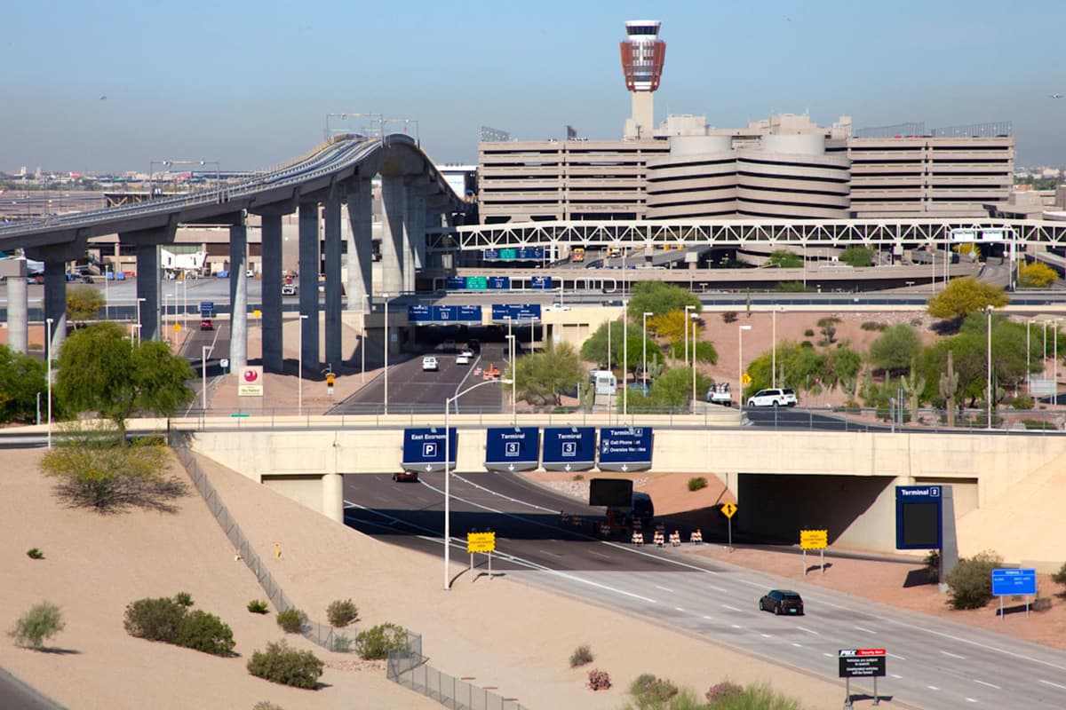 Airport parking facility serving travelers.
